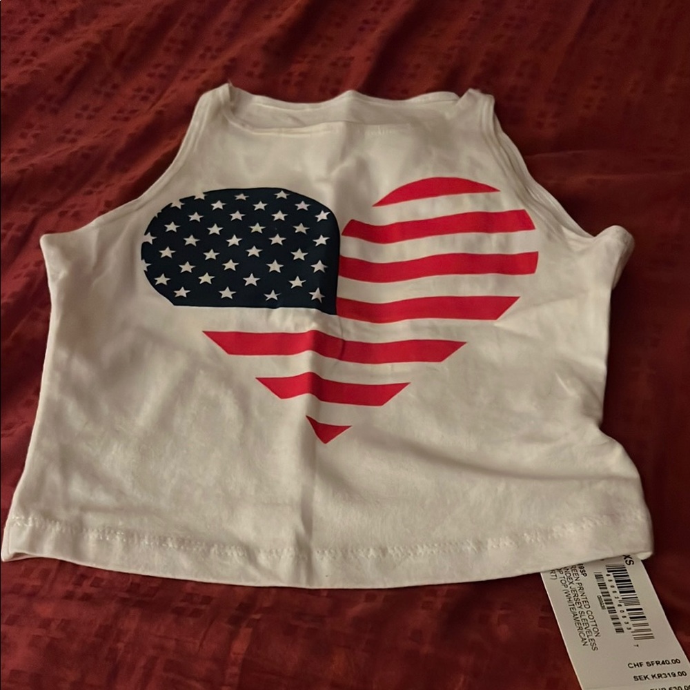 NWT Baby Patriotic Heart Tank Top - White and Red